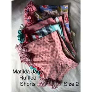 Matilda Jane Shorties Shorts Ruffle Size 2 LOT OF 4